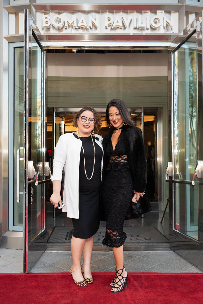 Two women on the red carpet at The Smith Center for the Performing Arts