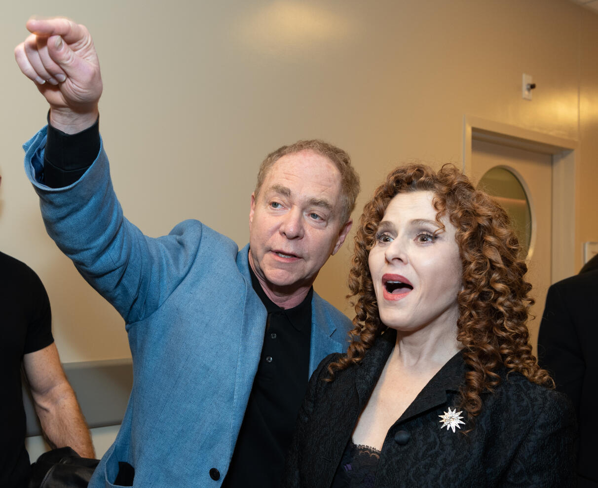 Bernadette Peters and Teller backstage at The Smith Center for the Performing Arts for a donor event