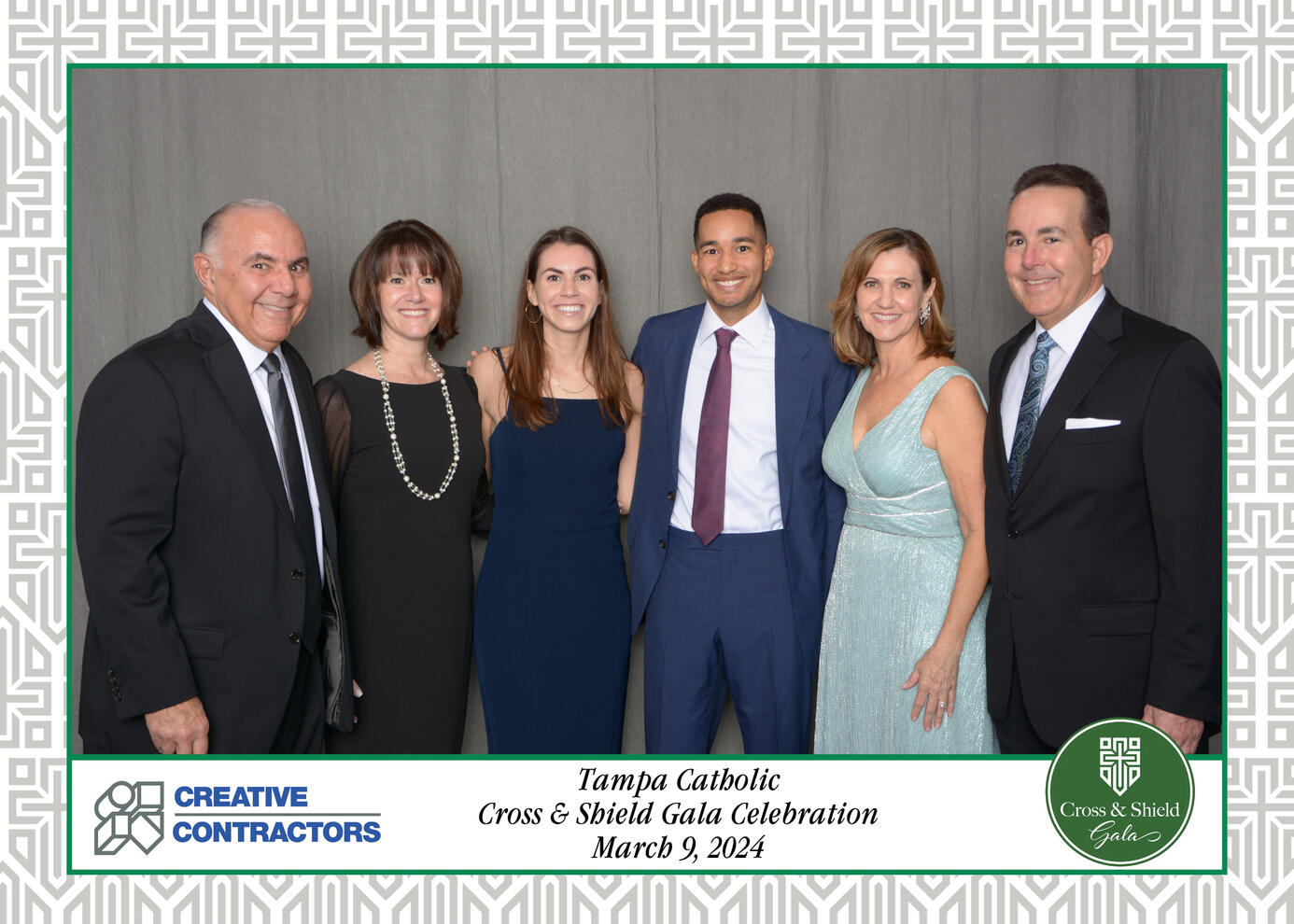 Gala step and repeat Tampa Catholic Creative Contractors