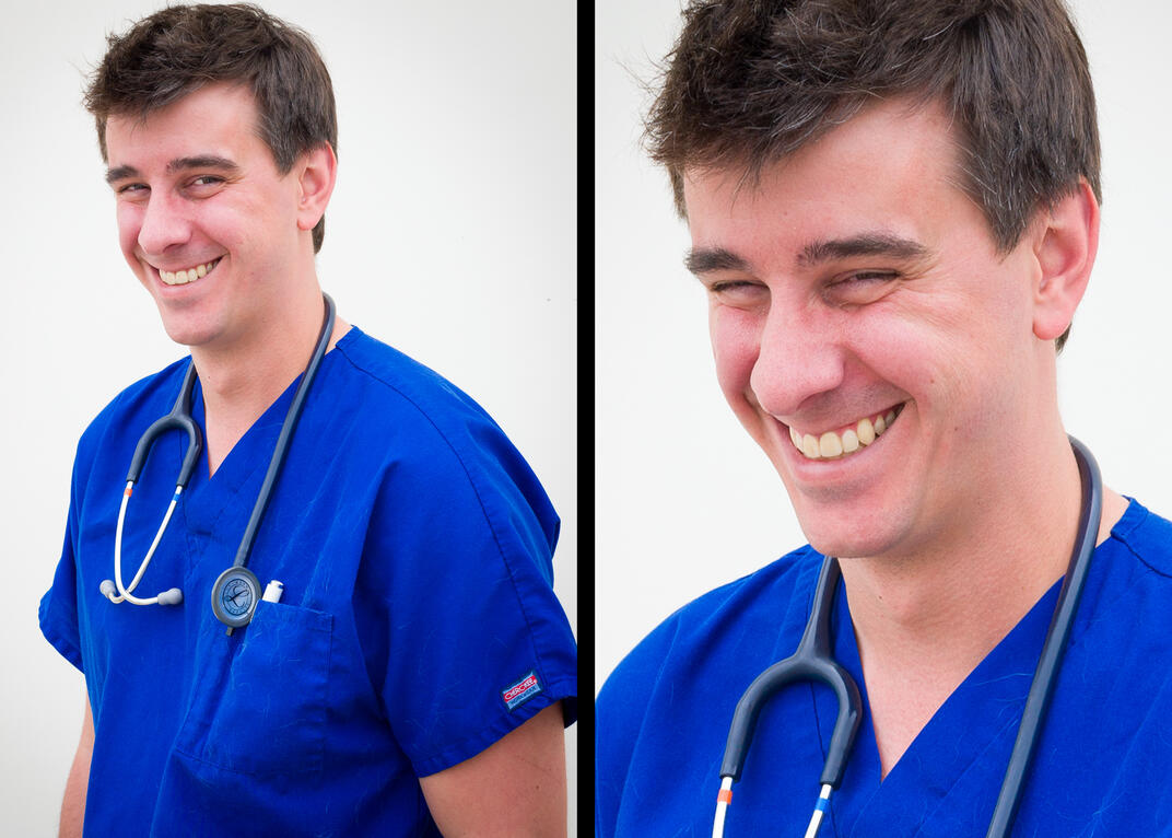 Personal branding diptych - Veterinarian Tampa professional headshots for healthcare professionals - veterinarian portfolio example by Sidney Oster
